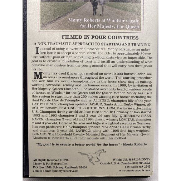 Join-Up The Ultimate Horse Video With Monty Roberts John Forsyth VHS Hard Case - Picture 5 of 9